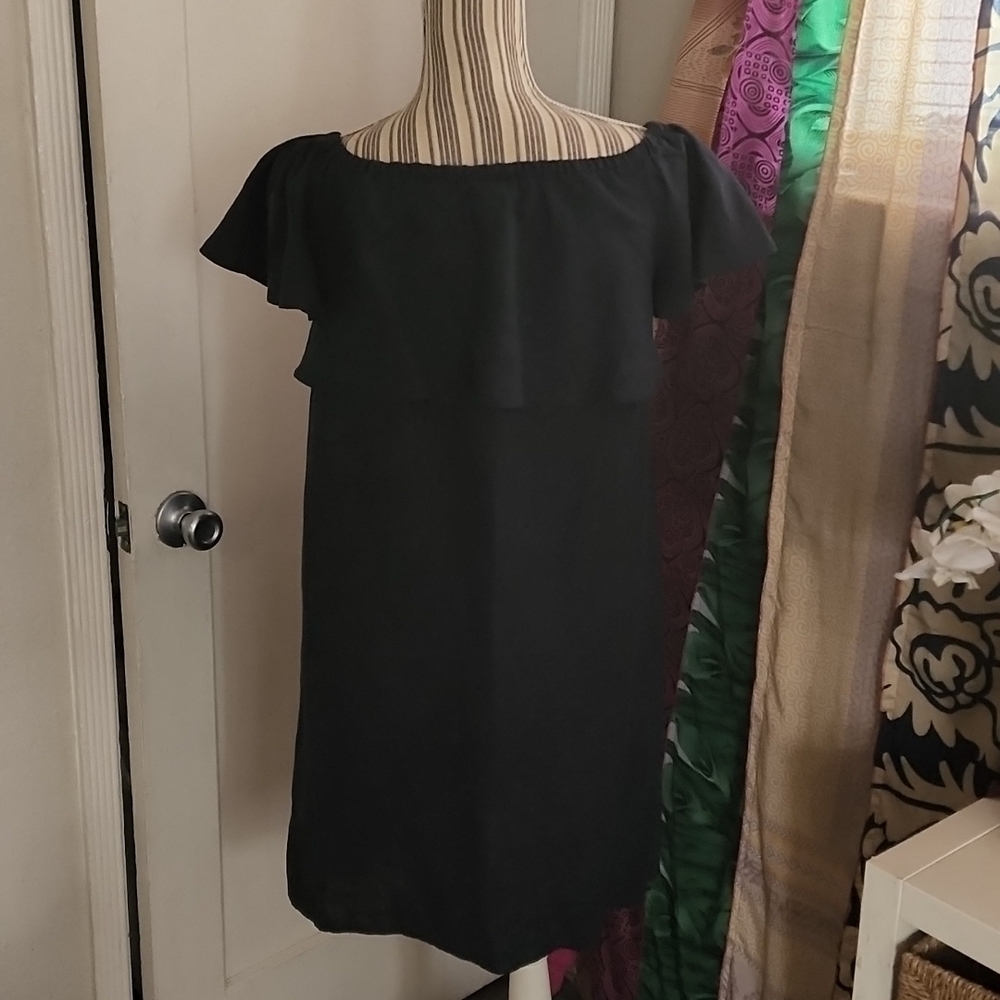 Saks Fifth Avenue  Blue Off  Shoulder Ruffle Dress - Picture 7 of 7